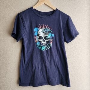 Quicksilver Navy Skull Graphic short sleeve Kids T-Shirt Size XL